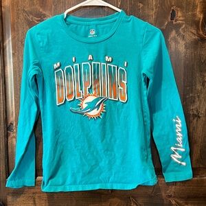 Youth medium 10/12 long sleeve tshirt. NFL Miami Dolphins.